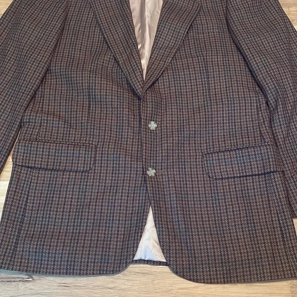 Vintage Oscar de la Renta Tan Wool Cashmere Blend Satin Lined Blazer Men’s 42L